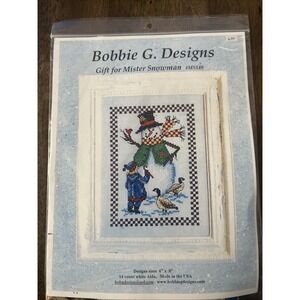 Bobbi G Designs Cross Stitch Kit "Gift For Mister Snowman" #MS148 Brand New